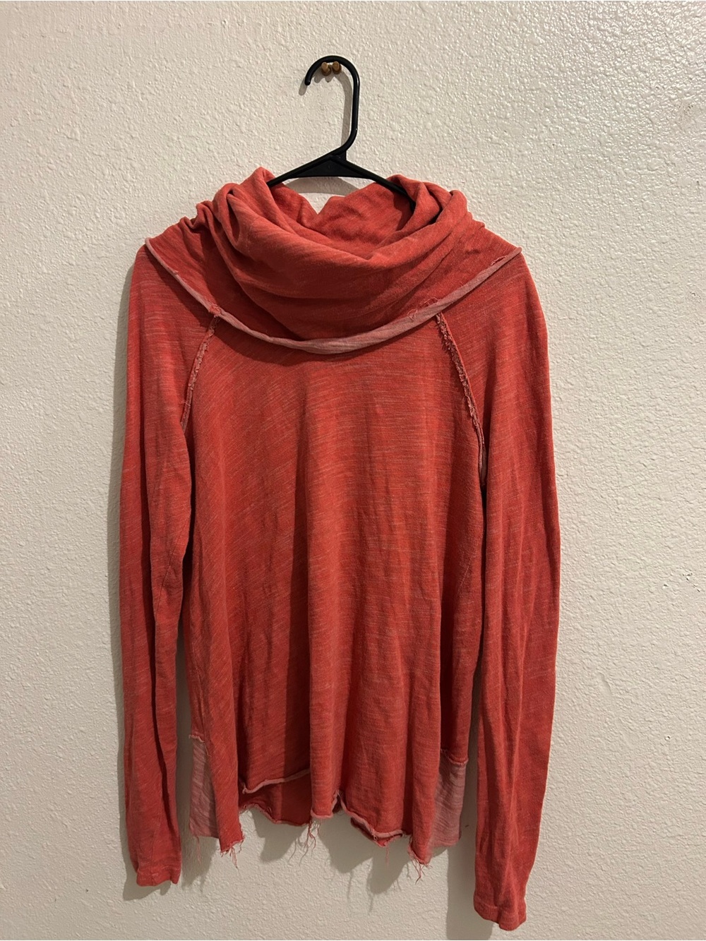 Lightweight Coral Funnel-Neck Women's Sweater
